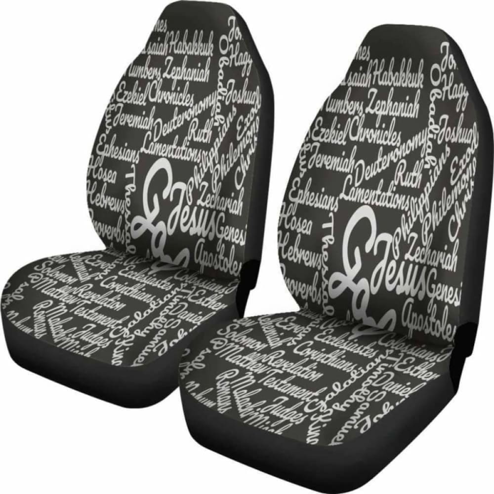 Christianity Holy Bible Books White Black Car Seat Cover