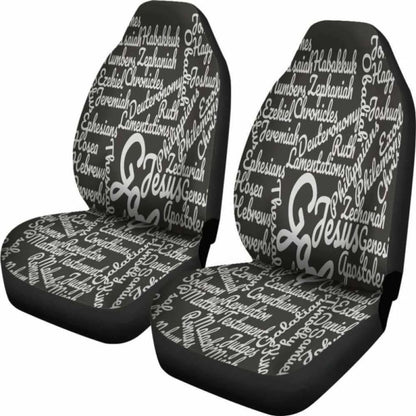 Christianity Holy Bible Books White Black Car Seat Cover