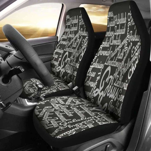 Christianity Holy Bible Books White Black Car Seat Cover