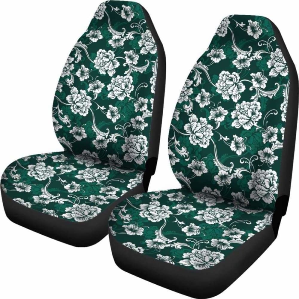 Dark Emerald Green Baroque Car Seat Covers