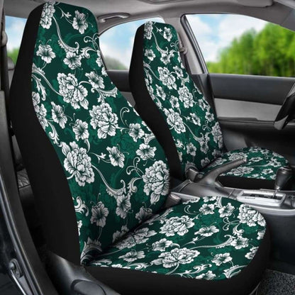 Dark Emerald Green Baroque Car Seat Covers