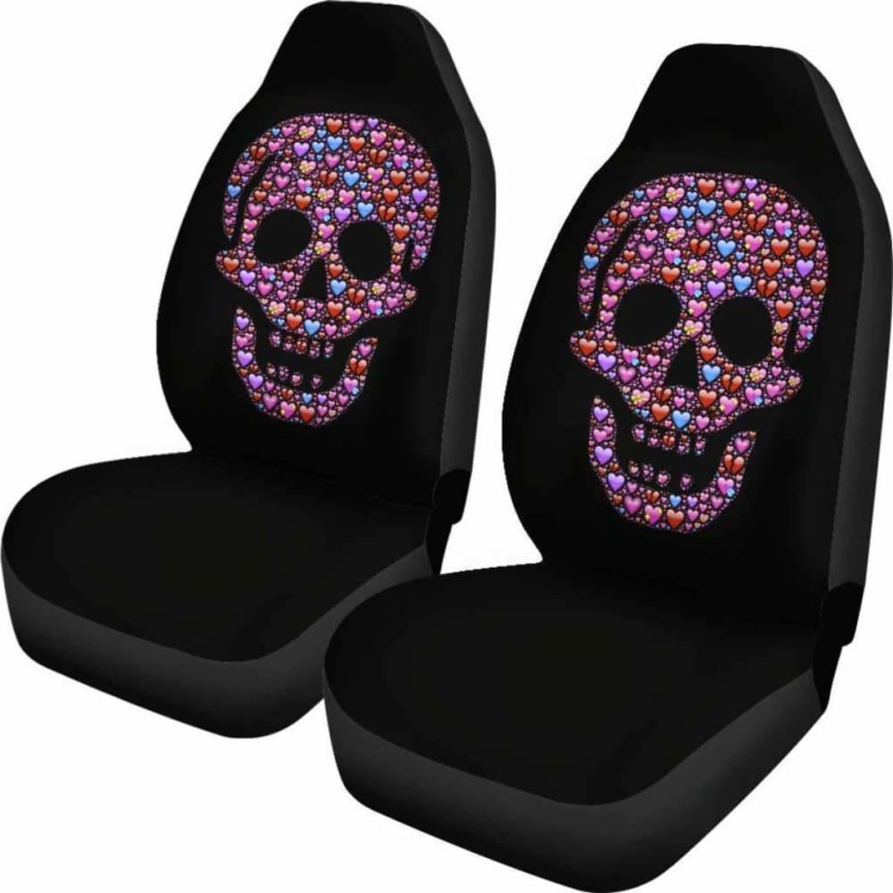 Skull lentines Heart Car Seat Covers Amazing Gift Ideas