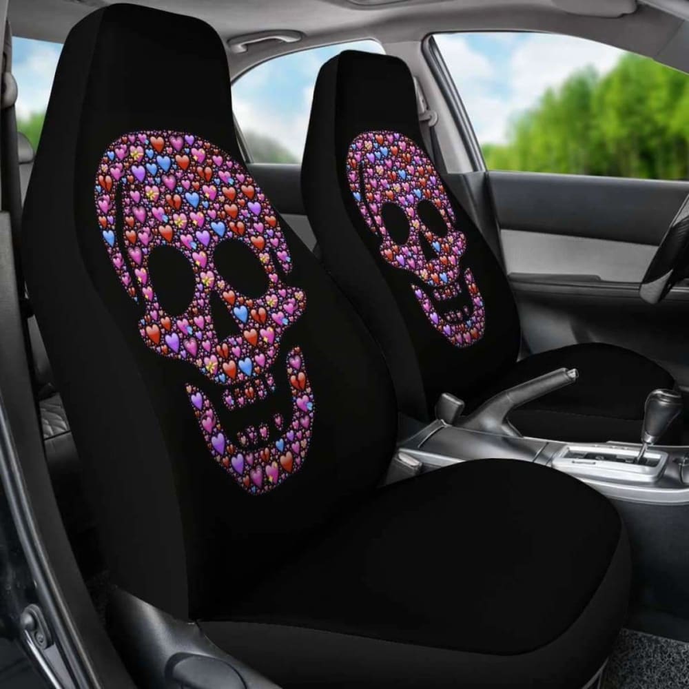 Skull lentines Heart Car Seat Covers Amazing Gift Ideas