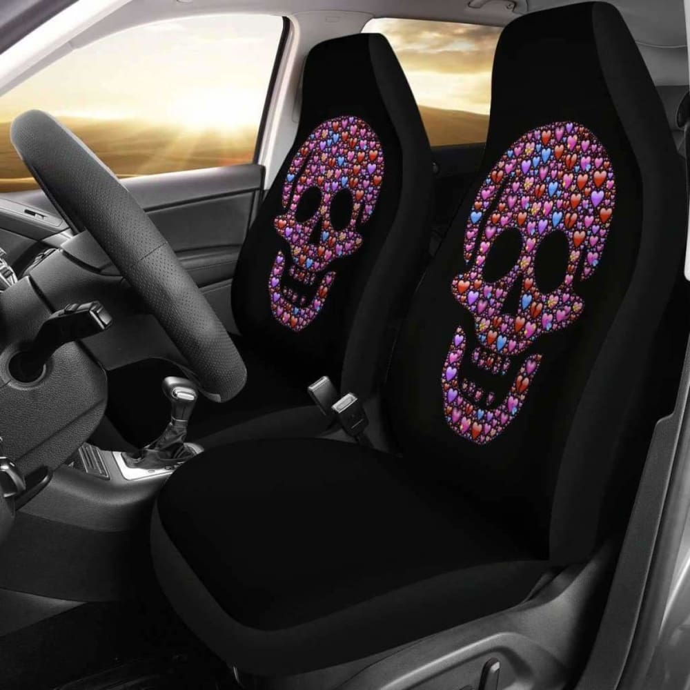 Skull lentines Heart Car Seat Covers Amazing Gift Ideas