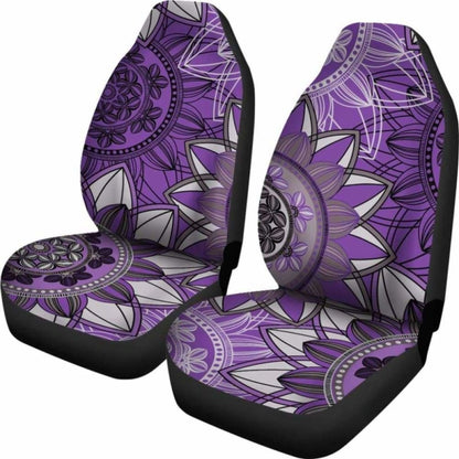Purple Floral Mandalas Car Seat Covers
