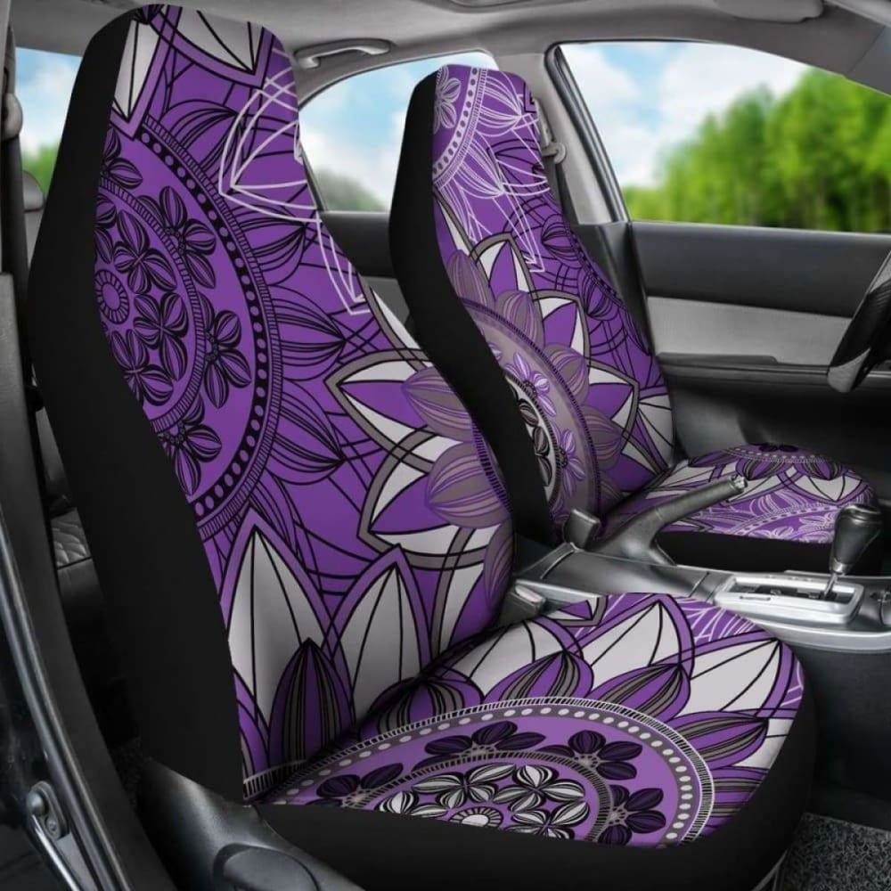 Purple Floral Mandalas Car Seat Covers