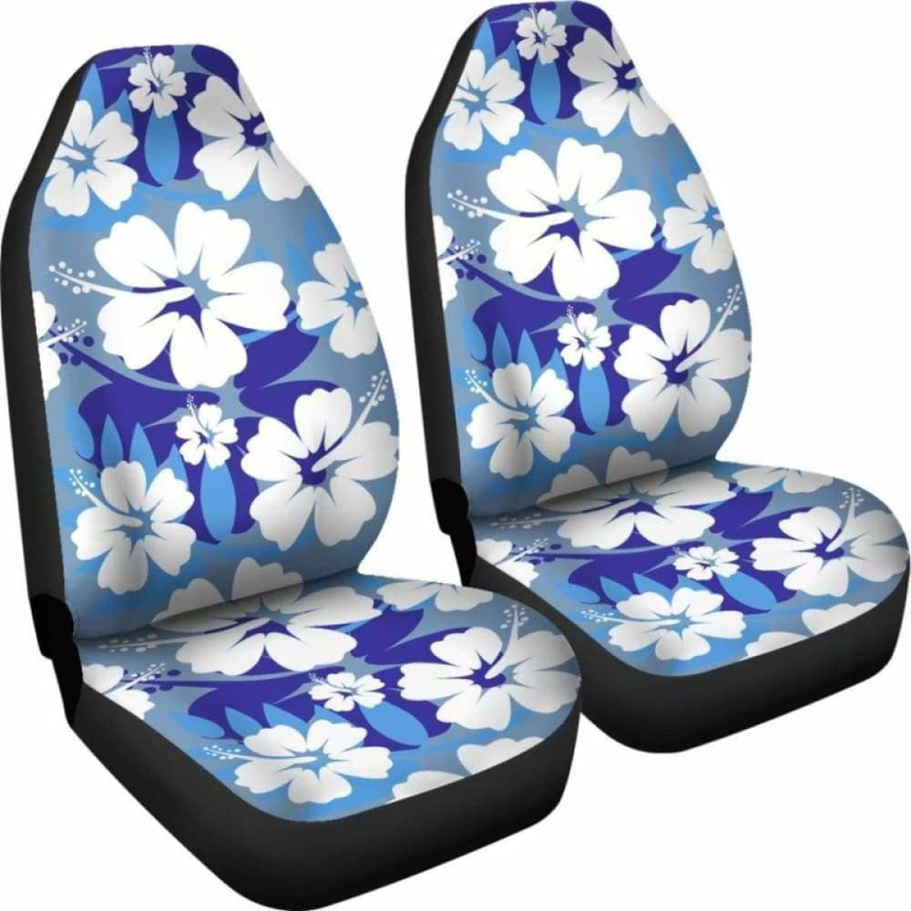 Blue Aloha Flowers Car Seat Covers
