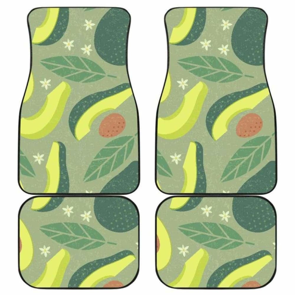 Avocado Pattern Front And Back Car Mats