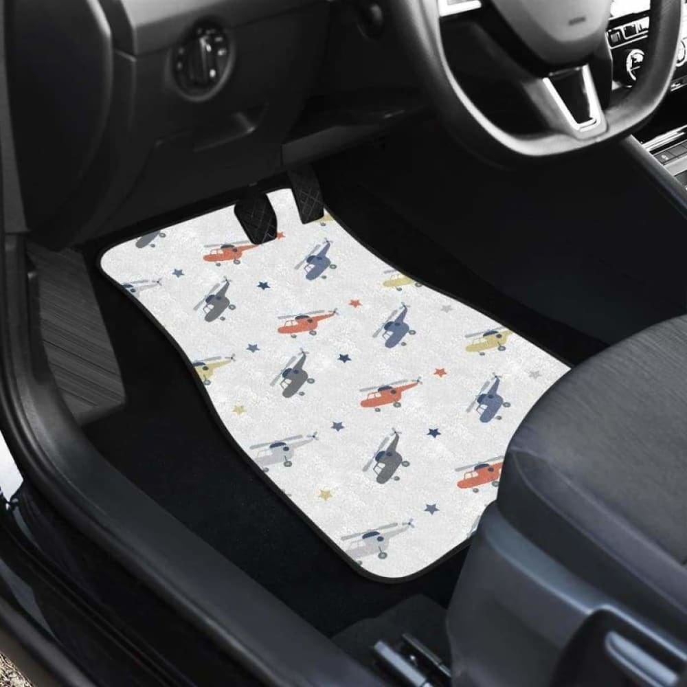 Cute Helicopter Star Pattern Front And Back Car Mats