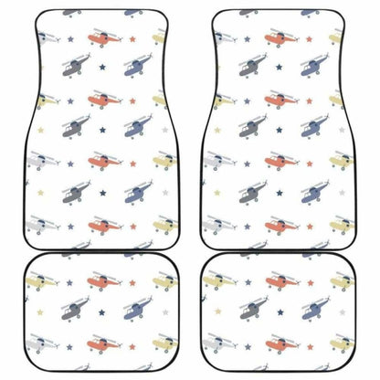 Cute Helicopter Star Pattern Front And Back Car Mats
