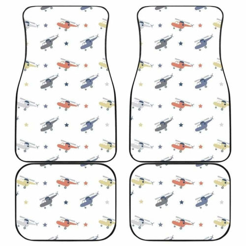 Cute Helicopter Star Pattern Front And Back Car Mats