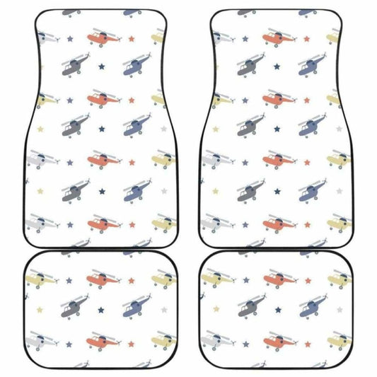Cute Helicopter Star Pattern Front And Back Car Mats
