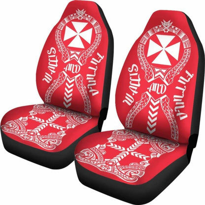Wallis And Futuna Car Seat Covers Polynesian Tribal Red Flag