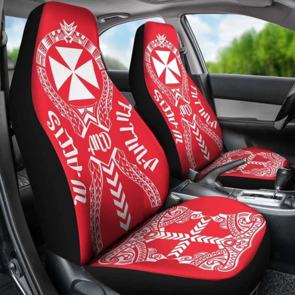 Wallis And Futuna Car Seat Covers Polynesian Tribal Red Flag