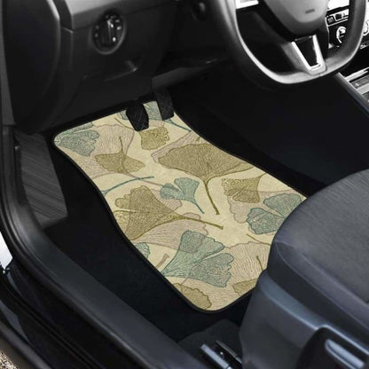 Ginkgo Leaves Design Pattern Front And Back Car Mats