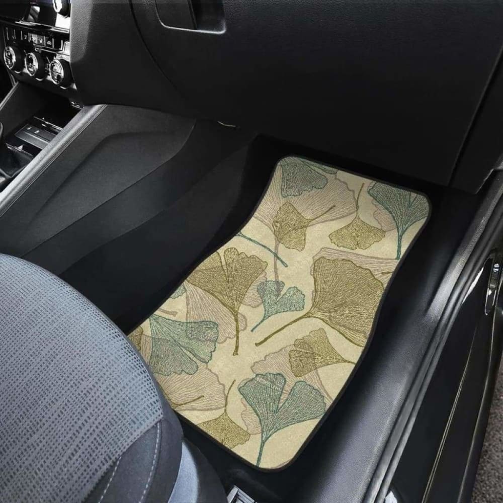 Ginkgo Leaves Design Pattern Front And Back Car Mats