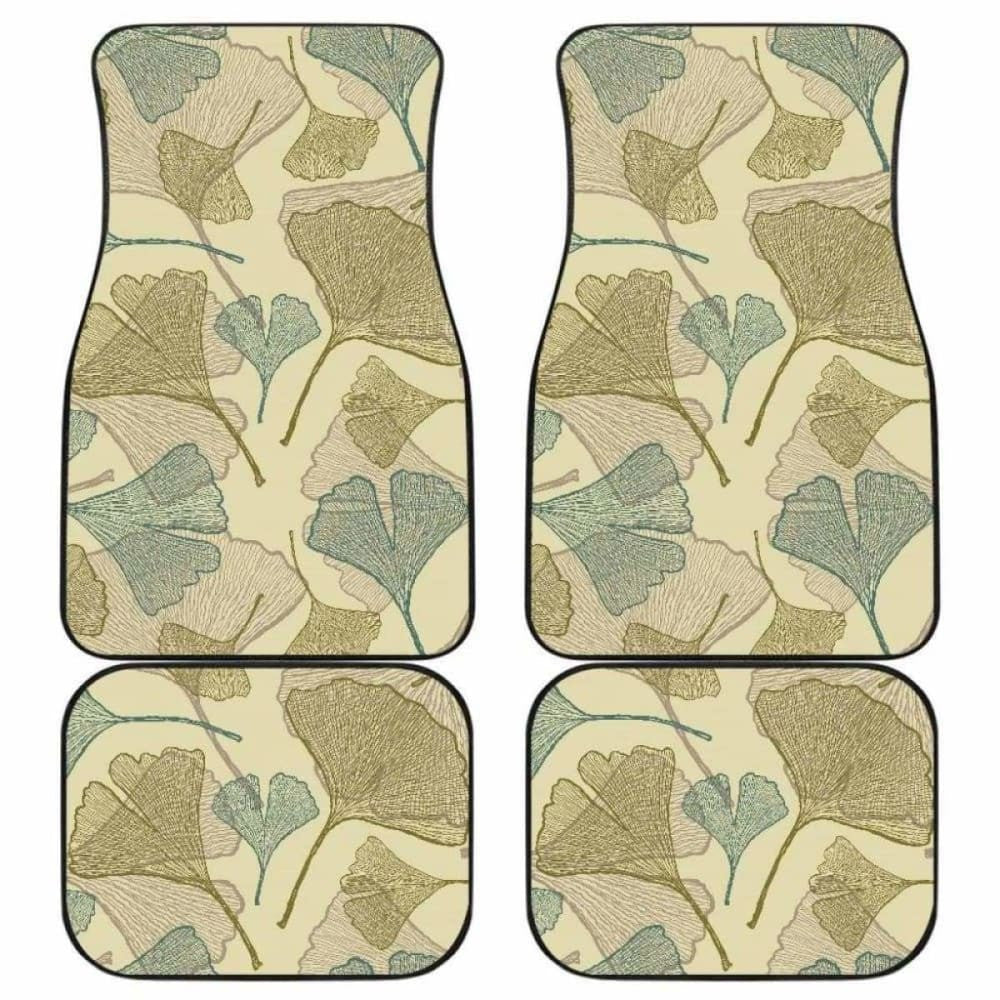 Ginkgo Leaves Design Pattern Front And Back Car Mats