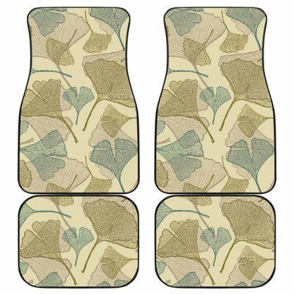Ginkgo Leaves Design Pattern Front And Back Car Mats