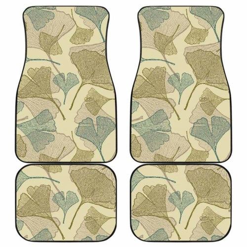 Ginkgo Leaves Design Pattern Front And Back Car Mats