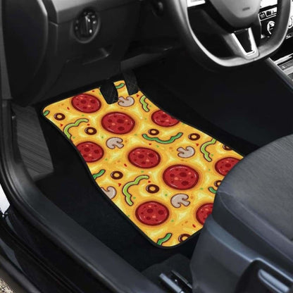 Pizza Texture Pattern Front And Back Car Mats