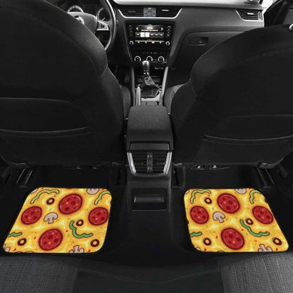 Pizza Texture Pattern Front And Back Car Mats