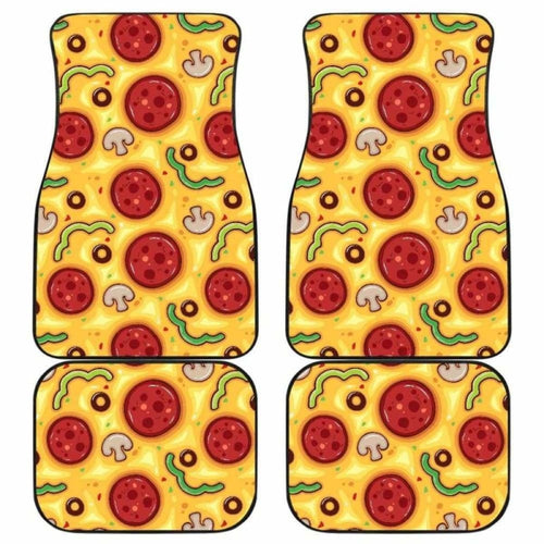 Pizza Texture Pattern Front And Back Car Mats