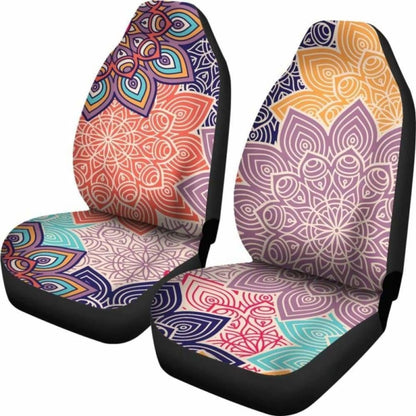 Colorful Floral Mandalas Car Seat Covers