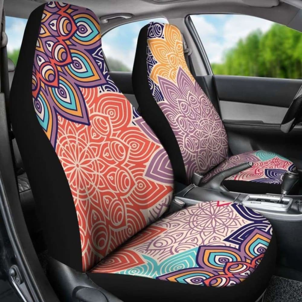 Colorful Floral Mandalas Car Seat Covers