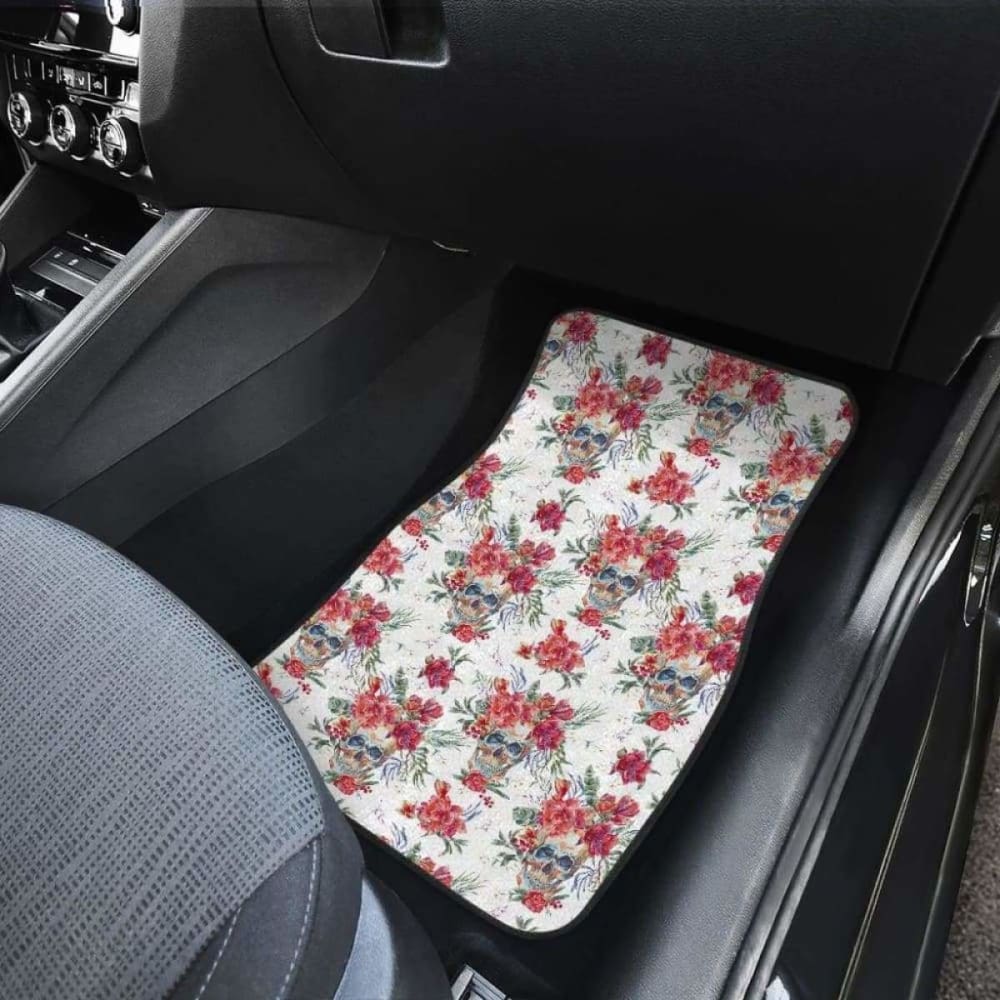 Set Of Pcs Floral Skull Car Mats