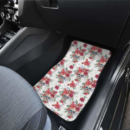 Set Of Pcs Floral Skull Car Mats