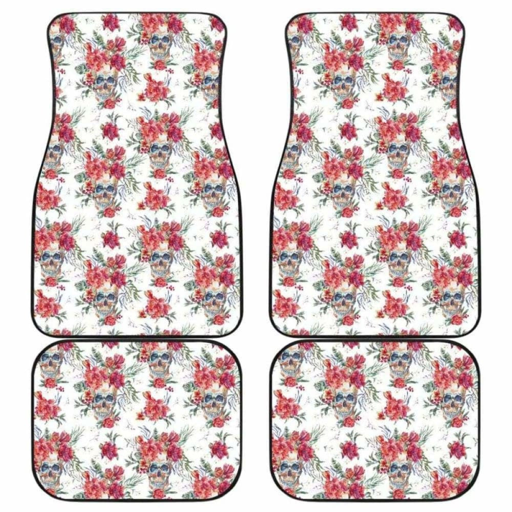 Set Of Pcs Floral Skull Car Mats