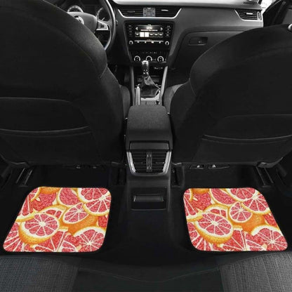 Tropical Grapefruit Pattern Front And Back Car Mats