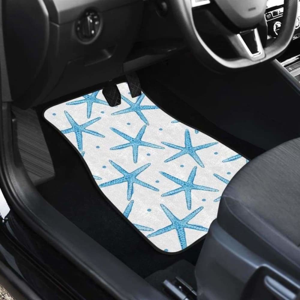 Watercolor Starfish Pattern Front And Back Car Mats