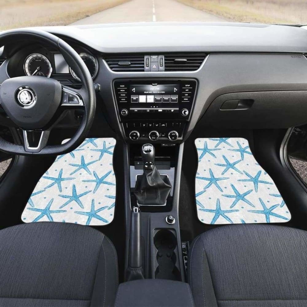 Watercolor Starfish Pattern Front And Back Car Mats