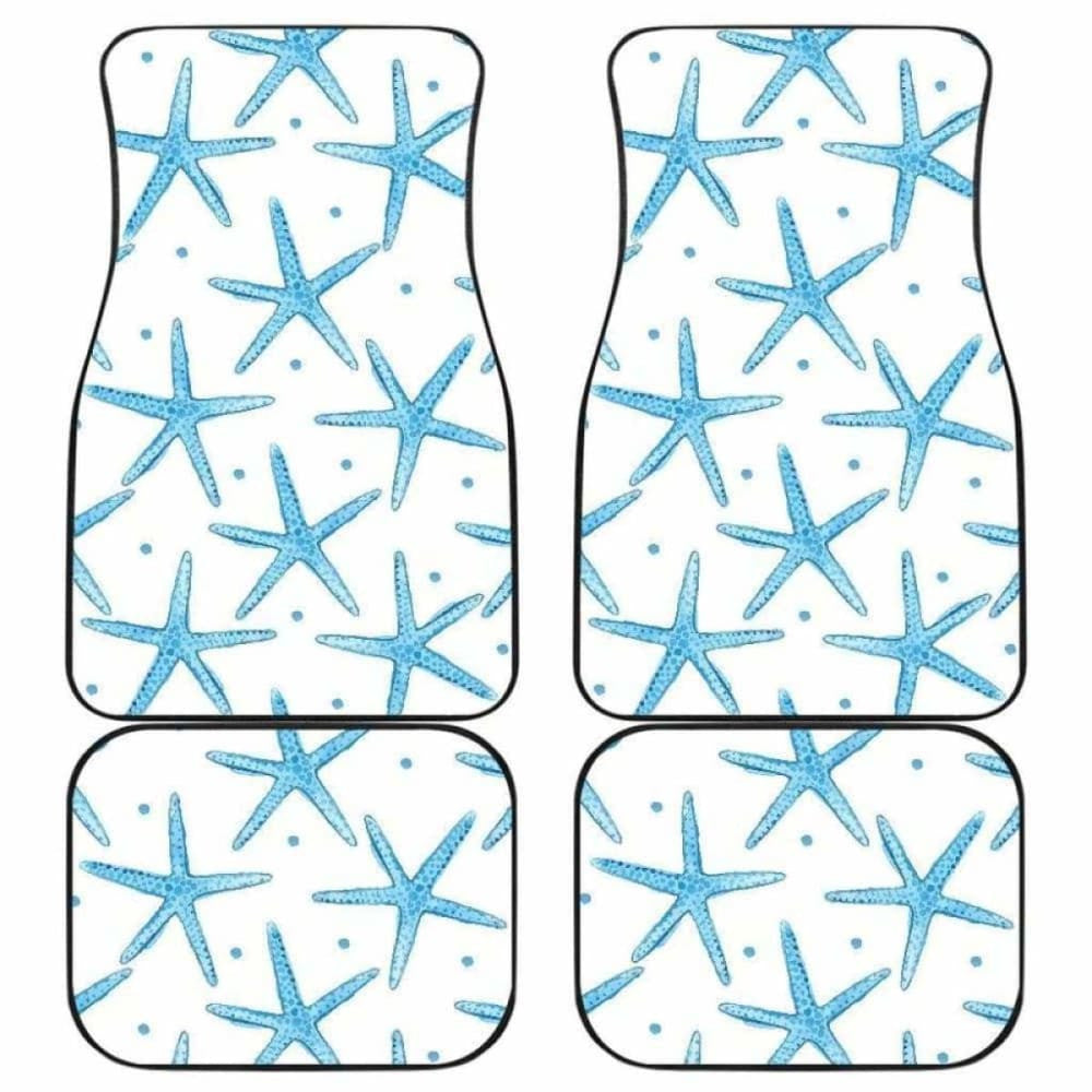 Watercolor Starfish Pattern Front And Back Car Mats