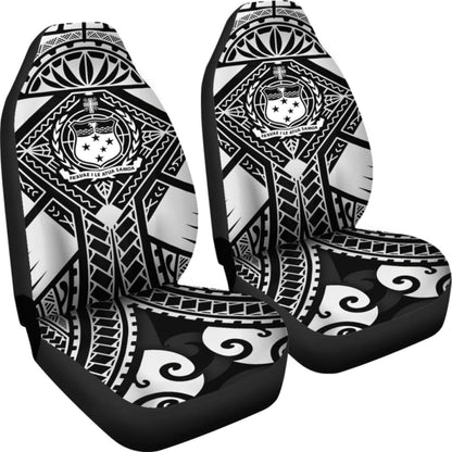 Samoa Polynesian Car Seat Covers - Samoa White Seal With Polynesian Tattoo -