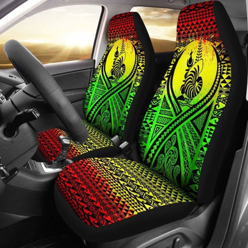 New Caledonia Car Seat Cover - New Caledonia Coat Of Arms Polynesian Tattoo Reggae -