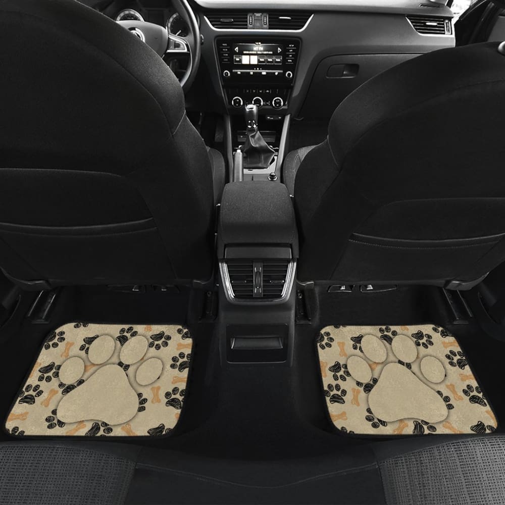 Couple Rottweilers For Rottweilers Lovers Paw Print Car Floor Mats