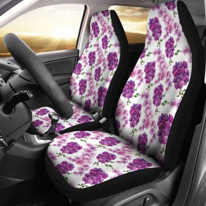 White With Pink And Purple Orchids Car Seat Covers