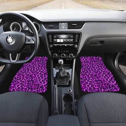 Purple Leopard Skin Print Car Floor Mats