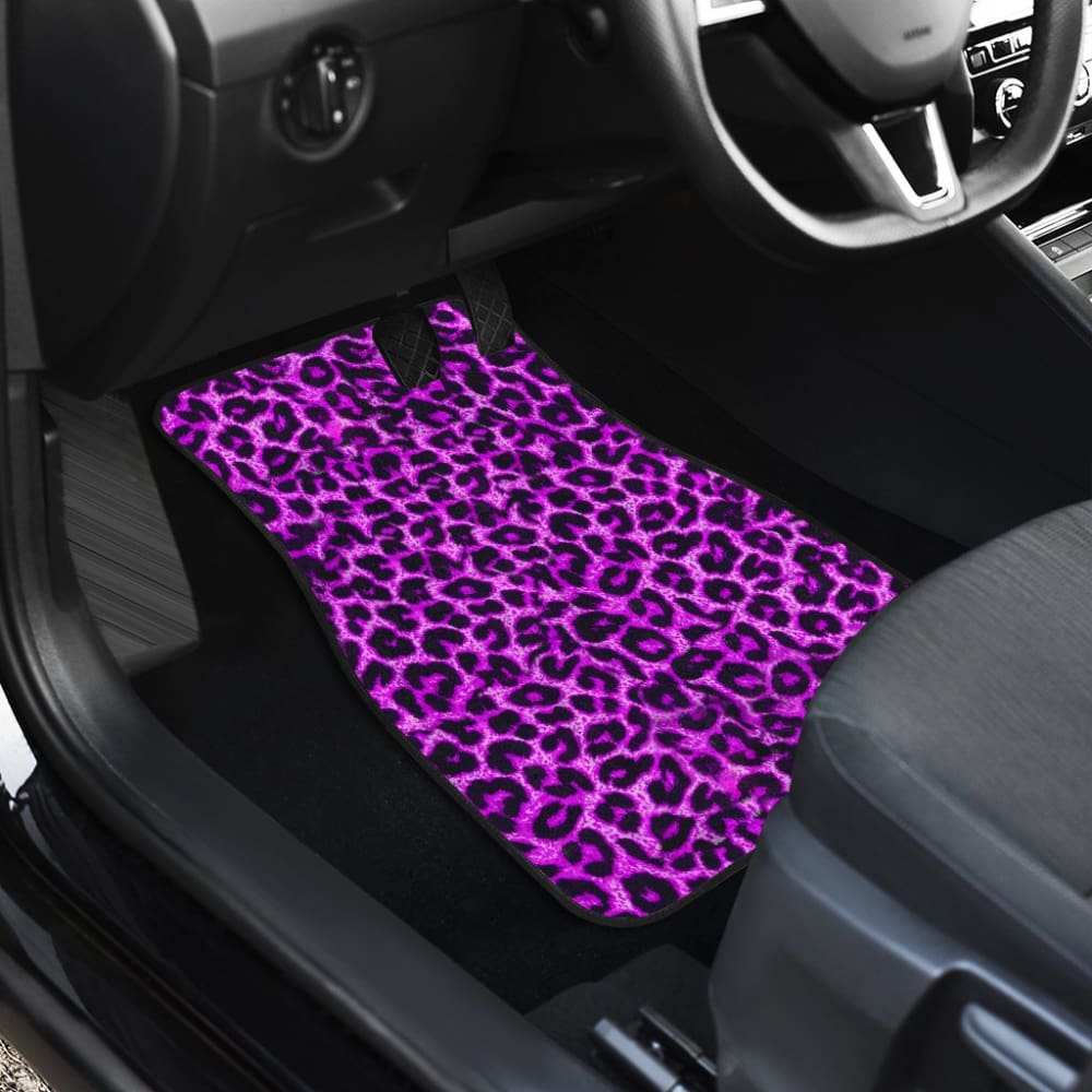 Purple Leopard Skin Print Car Floor Mats