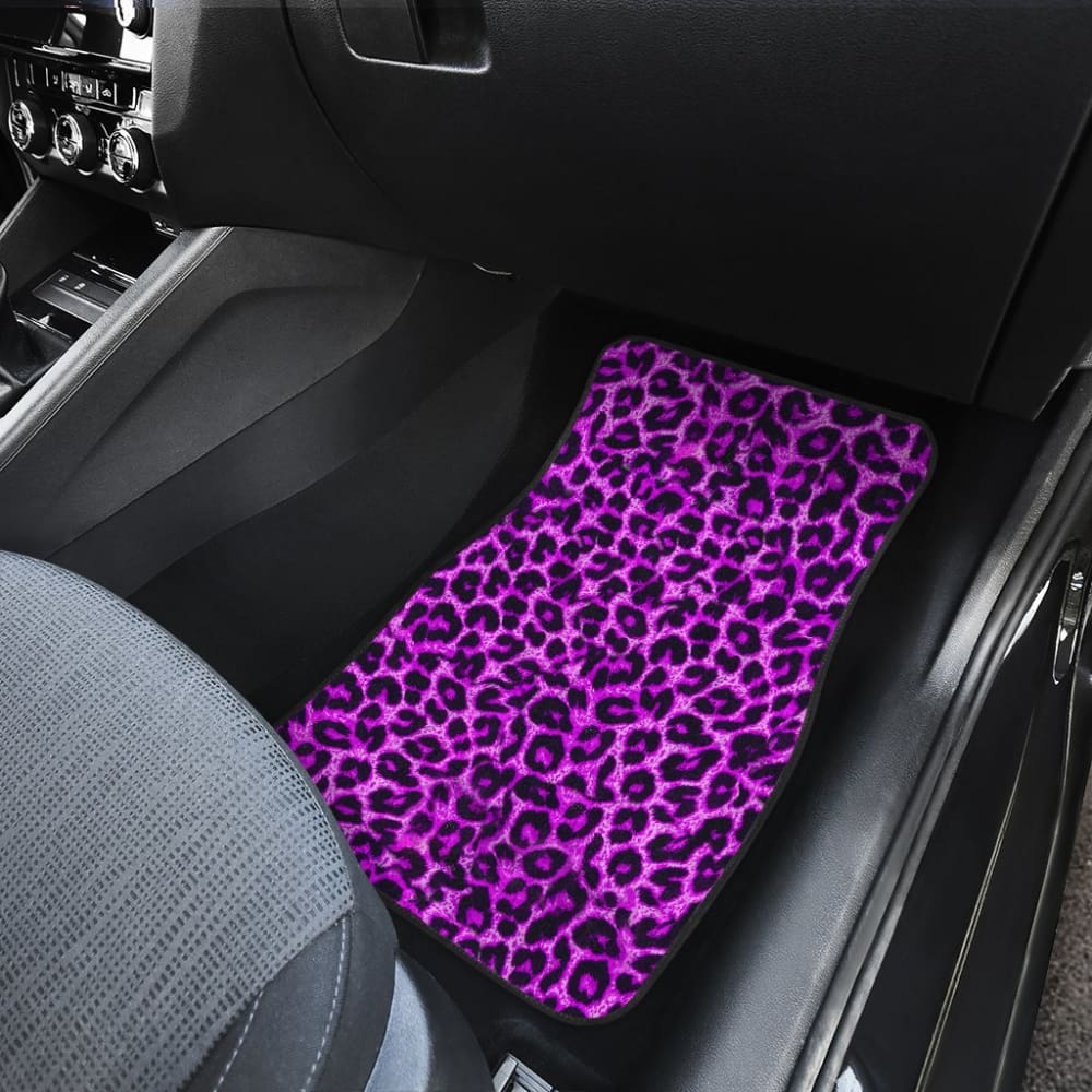 Purple Leopard Skin Print Car Floor Mats