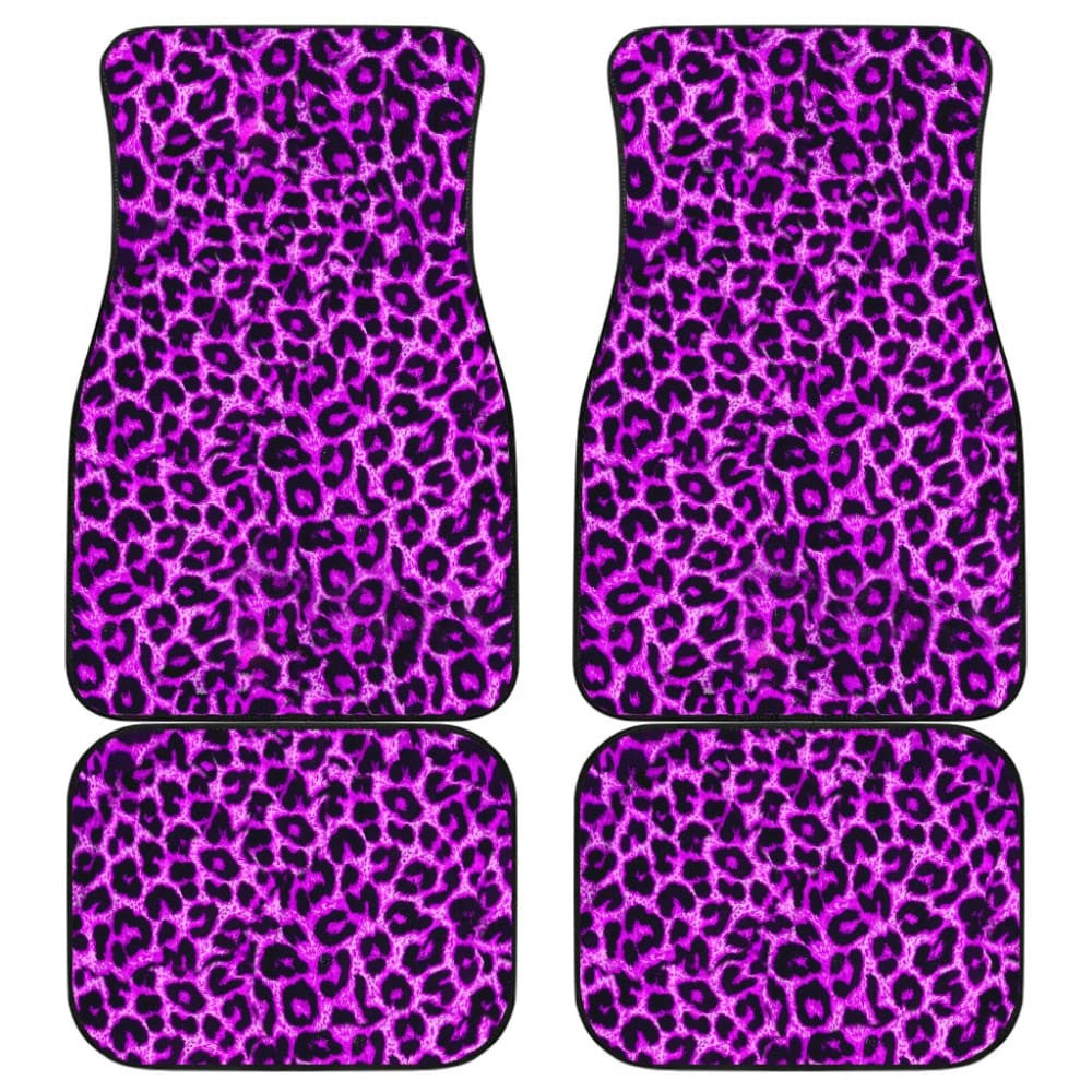 Purple Leopard Skin Print Car Floor Mats