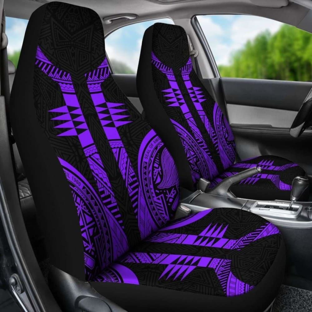 American Samoa Car Seat Covers - Purple Armor Tattoo -