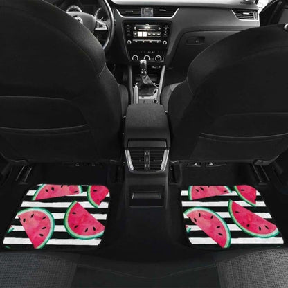 Watercolor Paint Textured Watermelon Pieces Front And Back Car Mats