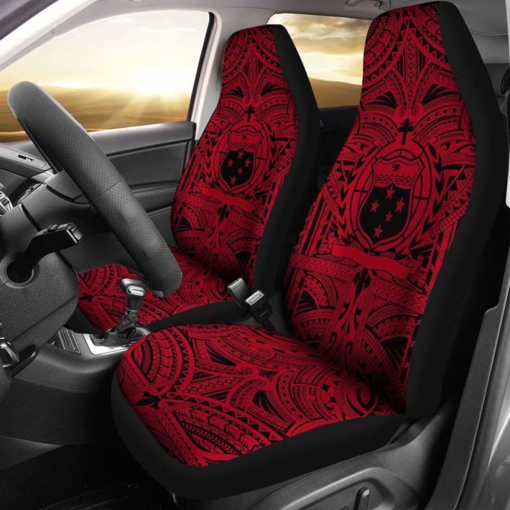 Samoa Car Seat Covers Polynesian Samoa Coat Of Arms (Red)