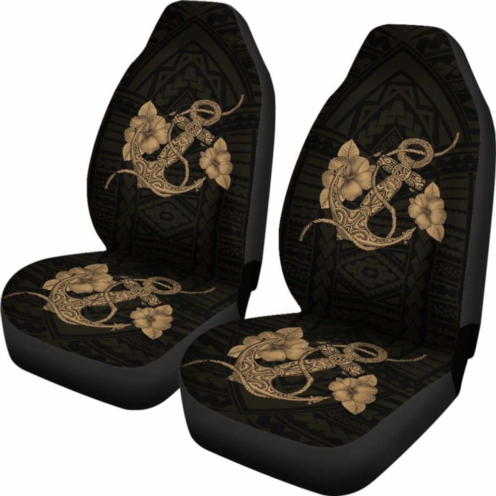 Anchor Gold Poly Tribal Car Seat Covers -