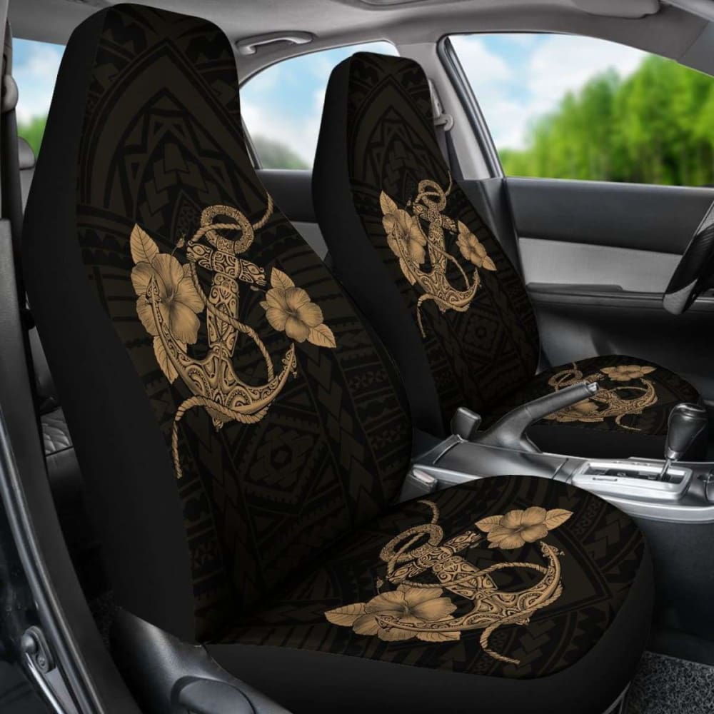 Anchor Gold Poly Tribal Car Seat Covers -