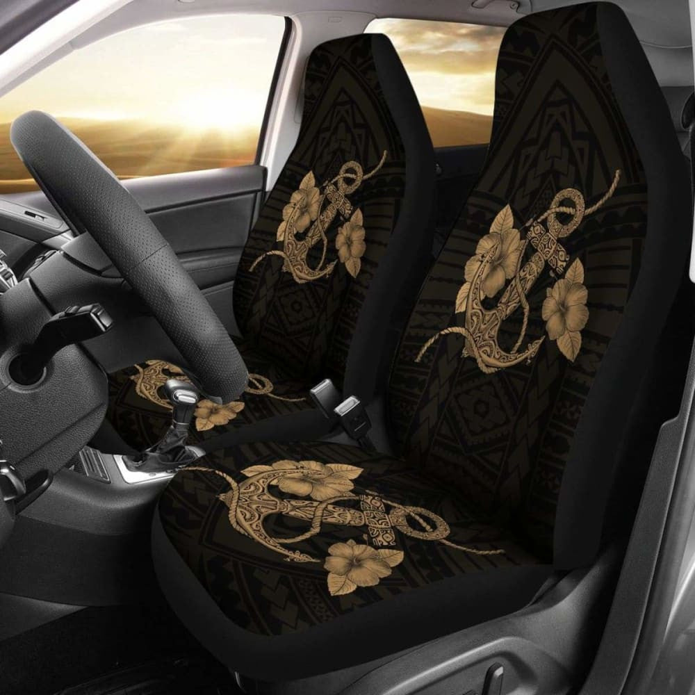 Anchor Gold Poly Tribal Car Seat Covers -