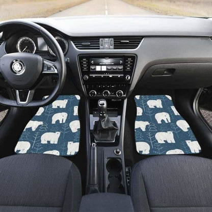 Polar Bear Mother Her Child Pattern Front And Back Car Mats